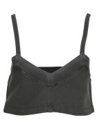 Miu Miu Garment-dyed Fleece Top Miu Miu Garment-dyed Fleece Top - IRON GREY