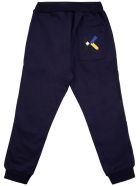 Kenzo Kids Blue Quilted Cotton Joggers With Logo Kenzo Kids Blue Quilted Cotton Joggers With Logo - Blu