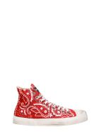Gienchi J.m High Sneakers In Red Synthetic Fibers Gienchi J.m High Sneakers In Red Synthetic Fibers - red