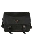 Buckled Flap Logo Shoulder Bag Prada Buckled Flap Logo Shoulder Bag - Nero
