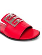 Givenchy 4g Flat Sandals In Red Leather Givenchy 4g Flat Sandals In Red Leather - Red