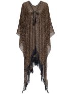 Saint Laurent Alpaca And Wool Animalier Long Poncho Saint Laurent Alpaca And Wool Animalier Long Poncho - Beige
