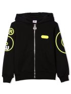 GCDS Mini Black Cotton Hoodie GCDS Mini Black Cotton Hoodie - Nero