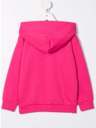 Kids Fluo Pink Hoodie With Black Oversize Logo Diesel Kids Fluo Pink Hoodie With Black Oversize Logo