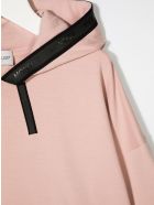 Light Pink Kid Hoodie With Heat-sealed Details Moncler Light Pink Kid Hoodie With Heat-sealed Details