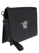 Versace Black Leather Medusa Pouch Versace Black Leather Medusa Pouch - Nero