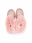 Monnalisa Pink Glittered Leather Boots Monnalisa Pink Glittered Leather Boots - Pink