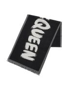 Alexander McQueen Mcqueen Graffiti Oversized Scarf Alexander McQueen Mcqueen Graffiti Oversized Scarf - Nero