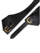 Federica Tosi Black Leather Belt With Double Buckle Federica Tosi Black Leather Belt With Double Buckle - Black
