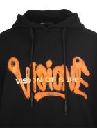 Black And Fluo Orange Man "visione" Hoodie Vision of Super Black And Fluo Orange Man "visione" Hoodie - Black/orange