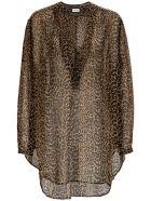 Saint Laurent Animalier Wool Shirt Saint Laurent Animalier Wool Shirt - Brown
