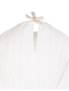 Woman White Long Dress In Twill Jil Sander Woman White Long Dress In Twill - Blanc
