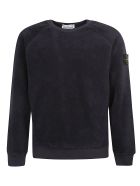 Logo Patch Ribbed Sweatshirt Stone Island Logo Patch Ribbed Sweatshirt - Inchiostro