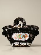 Sikuly Handbag Knights Sikuly Coffa Bag In Fabric And With Maxi Pompom And Emblem Sikuly Handbag Knights Sikuly Coffa Bag In Fabric And With Maxi Pompom And Emblem - Multicolor