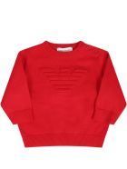 Armani Collezioni Red Sweater For Babyboy With Logo Armani Collezioni Red Sweater For Babyboy With Logo - Red
