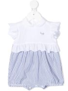 Newborn White And Blue Seersucker Jumpsuit Il Gufo Newborn White And Blue Seersucker Jumpsuit - Blu denim