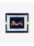 Porcelain Ashtray "crouching Tiger" Larusmiani Porcelain Ashtray "crouching Tiger" - blu night