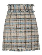 MSGM Fringe Trimmed Check Skirt MSGM Fringe Trimmed Check Skirt - Azure