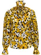 Saint Laurent Floral Silk Blouse Saint Laurent Floral Silk Blouse - Yellow