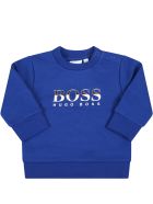 Hugo Boss Royal Blue Sweatshirt For Baby Boy With Logo Hugo Boss Royal Blue Sweatshirt For Baby Boy With Logo - Blue