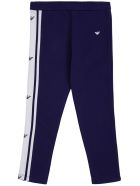 Emporio Armani Blue Cotton Jogger With Contrast Side Bands Emporio Armani Blue Cotton Jogger With Contrast Side Bands - Blu