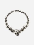 Alexander McQueen Skull Bracelet With Pearls Alexander McQueen Skull Bracelet With Pearls - Mcq0911sil.v.b antil