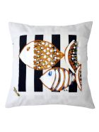 Hand Painted Cushions 70x70 Cm Le Botteghe su Gologone Hand Painted Cushions 70x70 Cm - Black Fantasy