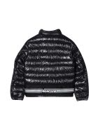 Moncler Shiny Down Jacket With Logo Patch Moncler Shiny Down Jacket With Logo Patch - Unico