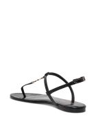 Saint Laurent Clessandra Sandals In Black Crocodile Printed Leather Saint Laurent Clessandra Sandals In Black Crocodile Printed Leather - Black