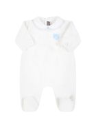 Little Bear White Babygrow For Baby Girl With Bear Little Bear White Babygrow For Baby Girl With Bear - White