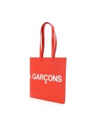 Comme des Garçons Shirt Boy Leather Tote Bag With Logo Comme des Garçons Shirt Boy Leather Tote Bag With Logo - Red