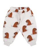 Mini Rodini Grey Sweatpant For Babykids With Walruses Mini Rodini Grey Sweatpant For Babykids With Walruses - Grey