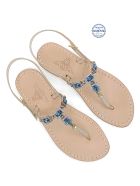 Villa Orlandi Jewel Thong Sandals Dea Sandals Villa Orlandi Jewel Thong Sandals - gold, blue