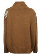 Ribbed Neck Sweater Ermanno Scervino Ribbed Neck Sweater - MAROON WH