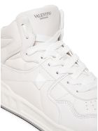 Valentino Garavani Mid Top White Leather Sneakers With Logo Valentino Garavani Mid Top White Leather Sneakers With Logo - White