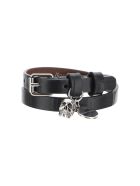 Alexander McQueen Pionier Double Wrap Leather Bracelet Alexander McQueen Pionier Double Wrap Leather Bracelet - Nero
