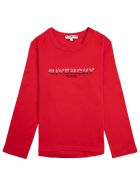 Givenchy Long-sleeved T-shirt In Red Cotton With Logo Print Givenchy Long-sleeved T-shirt In Red Cotton With Logo Print - Red