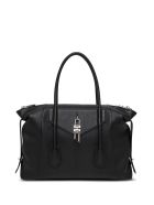 Givenchy Antigona Lock Handbag In Black Leather Givenchy Antigona Lock Handbag In Black Leather - Black