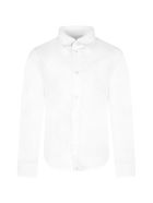 Armani Collezioni White Shirt For Boy With Iconic Eagle Armani Collezioni White Shirt For Boy With Iconic Eagle - White