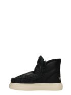 Mou Eskimo Sneaker Low Heels Ankle Boots In Black Leather Mou Eskimo Sneaker Low Heels Ankle Boots In Black Leather - black