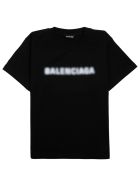 Balenciaga Black Jersey T-shirt With Logo Print Balenciaga Black Jersey T-shirt With Logo Print - Black