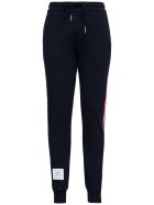 Thom Browne Blue Cotton Jogger With Rwb Stripe Inserts Thom Browne Blue Cotton Jogger With Rwb Stripe Inserts - Blu