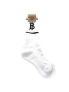 Burberry White And Black Blend Cotton Socks With Logo Burberry White And Black Blend Cotton Socks With Logo - White