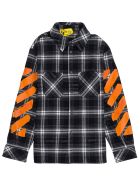Off-White Diagonal Check Flannel Shirt Off-White Diagonal Check Flannel Shirt - Black
