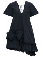 RED Valentino Asymmetrical Taffeta Dress With Bow RED Valentino Asymmetrical Taffeta Dress With Bow - Black
