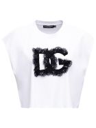 Dolce & Gabbana Cotton Crop T-shirt With Logo Dolce & Gabbana Cotton Crop T-shirt With Logo - White