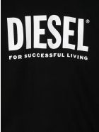 Kids Black Hoodie With White Oversize Logo Diesel Kids Black Hoodie With White Oversize Logo