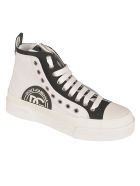 Dolce & Gabbana Logo Patched High-top Sneakers Dolce & Gabbana Logo Patched High-top Sneakers - White/Black