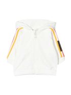 Fendi White Sweatshirt With Hood And Multicolor Bands Fendi White Sweatshirt With Hood And Multicolor Bands - Bianco/rosa
