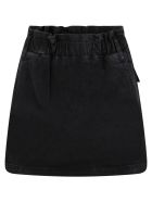 Douuod Black Skirt For Girl With Patch Logo Douuod Black Skirt For Girl With Patch Logo - Black
